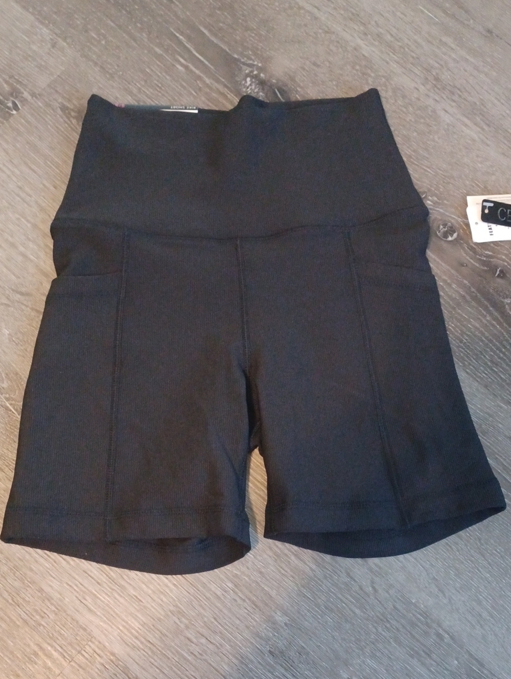 Catherine Malandrino Black High-Rise Bike Shorts